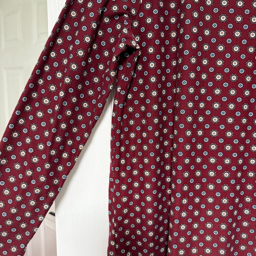 Lands' End Women's Maroon Print Long Sleeve Top Size Large - Picture 4 of 13